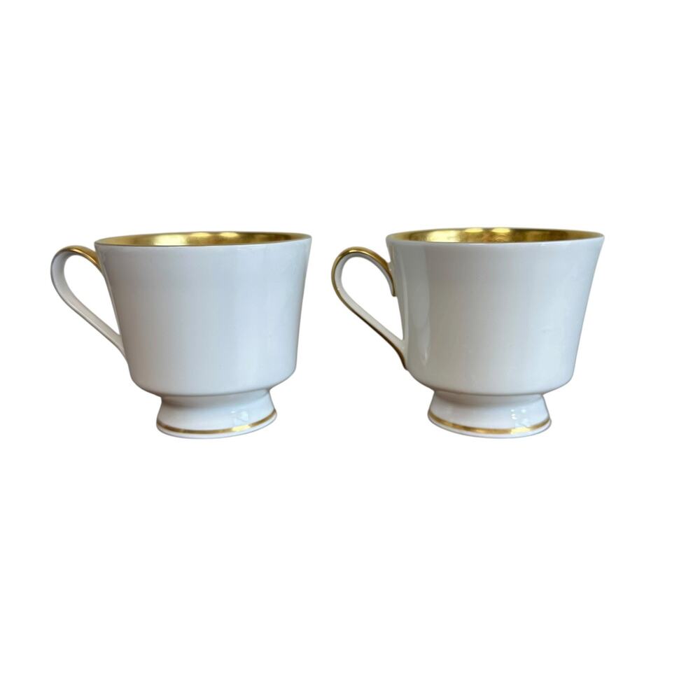 Vintage Mikasa Harrow A1-129 Bone China Coffee Tea Cups Narumi Japan Set of 2